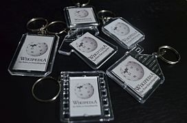 Key chains that were given to edit-a-thon participants