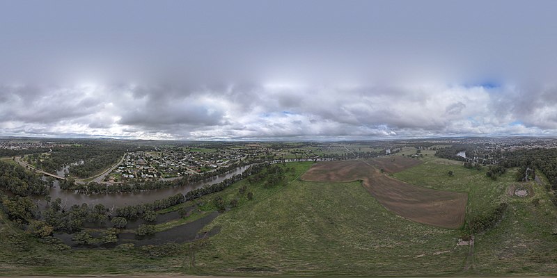 File:360° aerial panorama of Parkan Pregan Lagoon.jpg