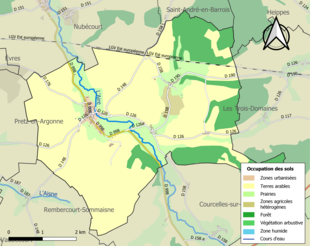 Kolorowa mapa przedstawiająca użytkowanie gruntów.