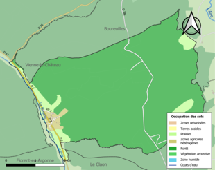 Kolorowa mapa przedstawiająca użytkowanie gruntów.