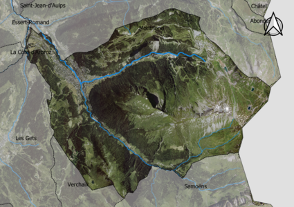 Carte orthophotogrammétrique de la commune.