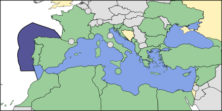 This map shows the following:
.mw-parser-output .legend{page-break-inside:avoid;break-inside:avoid-column}.mw-parser-output .legend-color{display:inline-block;min-width:1.25em;height:1.25em;line-height:1.25;margin:1px 0;text-align:center;border:1px solid black;background-color:transparent;color:black}.mw-parser-output .legend-text{}
Agreement Area
Agreement Area Extension
Member States
Range States ACCOBAMS Map.svg