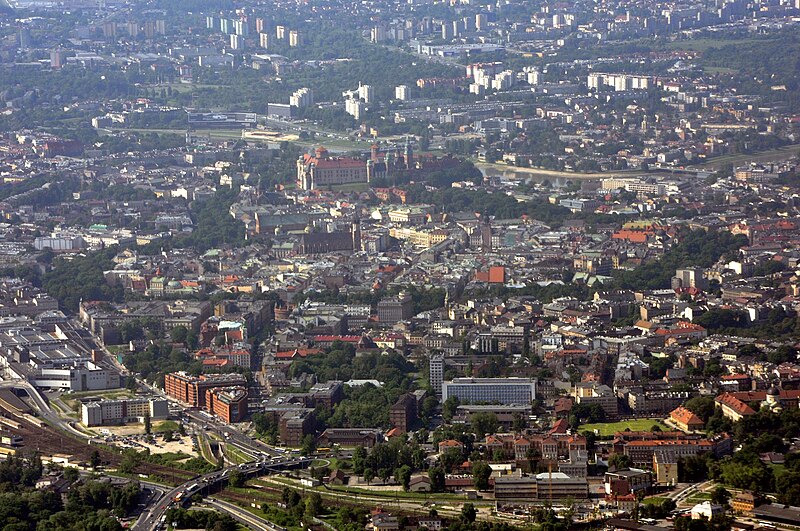 File:Aerial photograph of Kraków.jpg