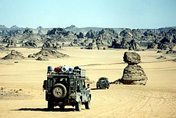 Exploring the Acacus Mountains. AkakusLandRover.jpg