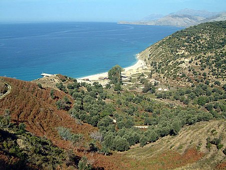 The Albanian Riviera and its olive and citrus plantations.