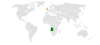 Location map for Angola and the United Kingdom.