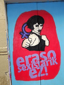 Murale contro il sessismo (in lingua basca) - Pamplona, Spagna