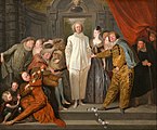 «De italienske komediantene» er malt av Antoine Watteau omkring 1710–1720 og viser en tropp som framstiller kjente figurer fra commedia dell'arte-tradisjonen, blant annet Pierrot i midten.