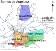 The barrios or districts of Aranjuez