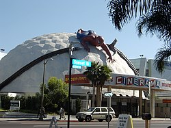 The ArcLight Cinerama Dome decorated for Spider-Man 2 in 2004 Arclight.JPG