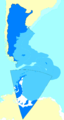 Mapa zobrazujúca argentínske územie podľa argentínskej vlády