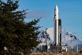 Lanzador Rocket 3.0 en la plataforma de lanzamiento, en marzo de 2020