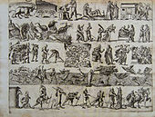 Kobberstikk av italieneren Nicolo Nelli (1552-1579) som viser tradisjonelle og populære motiver fra «en omvendt verden», ikke minst eksempler på rollebytter.