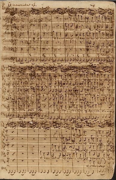 Bach's 1748–1749 autograph score of the "Et incarnatus est", 13th movement of his Mass in B minor