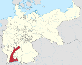 Lage des Großherzogtums Baden im Deutschen Kaiserreich