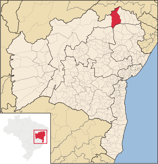 Localização de Curaçá na Bahia