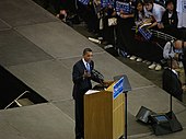 Barack Obama declares his victory of the 2008 Democratic Party presidential primaries