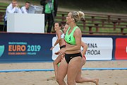 Deutsch: Beachhandball Europameisterschaften 2019 (Beach handball Euro); Tag 3: 4. Juli 2019 – Frauen, Platzierungsrunde Gruppe IV, Russland-Slowenien 2:0 (18:11, 20:16) English: Beach handball Euro; Day 3: 4 July 2019 – Women Consolation Round Group IV – Russia-Slovenia 2:0 (18:11, 20:16)