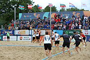 Deutsch: Beachhandball Europameisterschaften 2019 (Beach handball Euro); Tag 6: 7. Juli 2019 – Männerfinale, Dänemark-Norwegen 2:0 (25:18, 19:16) English: Beach handball Euro; Day 6: 7 July 2019 – Men's Final – Denmark-Norway 2:0 (25:18, 19:16)