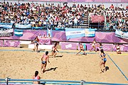 Deutsch: Beachhandball bei den Olympischen Jugendspielen 2018; Tag 3, 9. Oktober 2018; Mädchen, Vorrunde, Gruppe A - Chinese Taipei (Taiwan)-Mauritius 2:0 English: Beach handball at the 2018 Summer Youth Olympics at 9 October 2018 – Girls Preliminary Round Group A‎ – Chinese Taipei-Mauritius 2:0