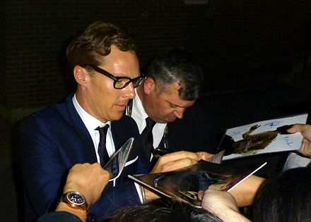 Cumberbatch signing autographs at the Toronto International Film Festival, September 2014