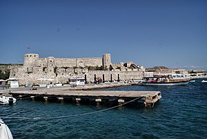 Bozcaada Castle and the port of the island