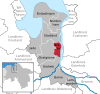 Location of the city of Brake in the Wesermarsch district