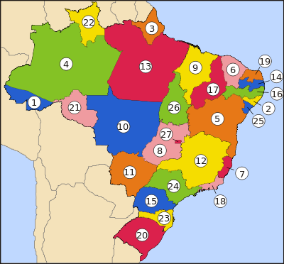 Les 27 états du Brésil