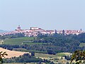 Panorama di Camagna Monferrato dal paese di Cuccaro Monferrato, Piemonte, Italia