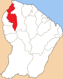 Kanton na mapě departementu Francouzská Guyana