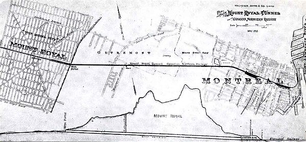 Plan of "Model City" and of the Mount Royal Tunnel