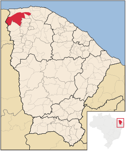 Granja okulunun Ceará şehrindeki konumu