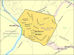 Census Bureau map of Belvidere, New Jersey