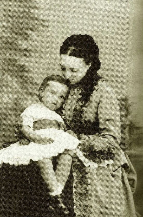 Sergei with his mother, 1870s