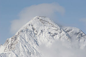 Mont Chaberton in winter - view from the Italian Susa valley