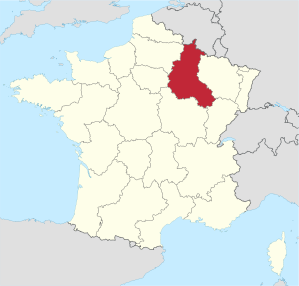 Lage der früheren Region Champagne-Ardenne in Frankreich