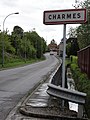 Charmes (Aisne) city limit sign.JPG