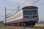 秩鉄リバイバル100形タイプ色となった1002号編成 （2010年1月3日、武州荒木駅付近）