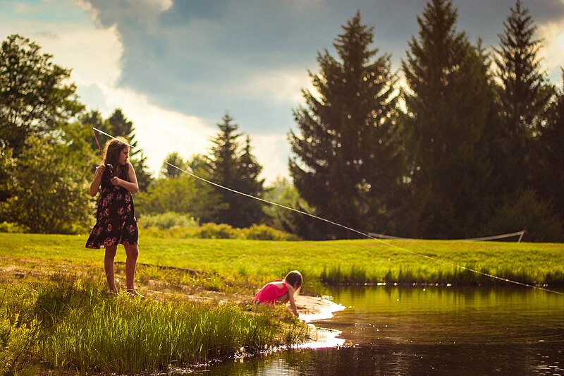 File:Children fishing in pond (Unsplash).jpg