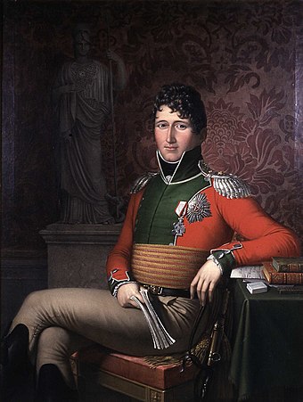 Christian Frederik, hereditary prince of Denmark and Norway, King of Norway May–October 1814, and King of Denmark (as Christian VIII) 1839–48. Portrait by Johan Ludwig Lund 1813