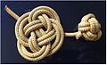 Celtic button knot double, flat and tightened forms