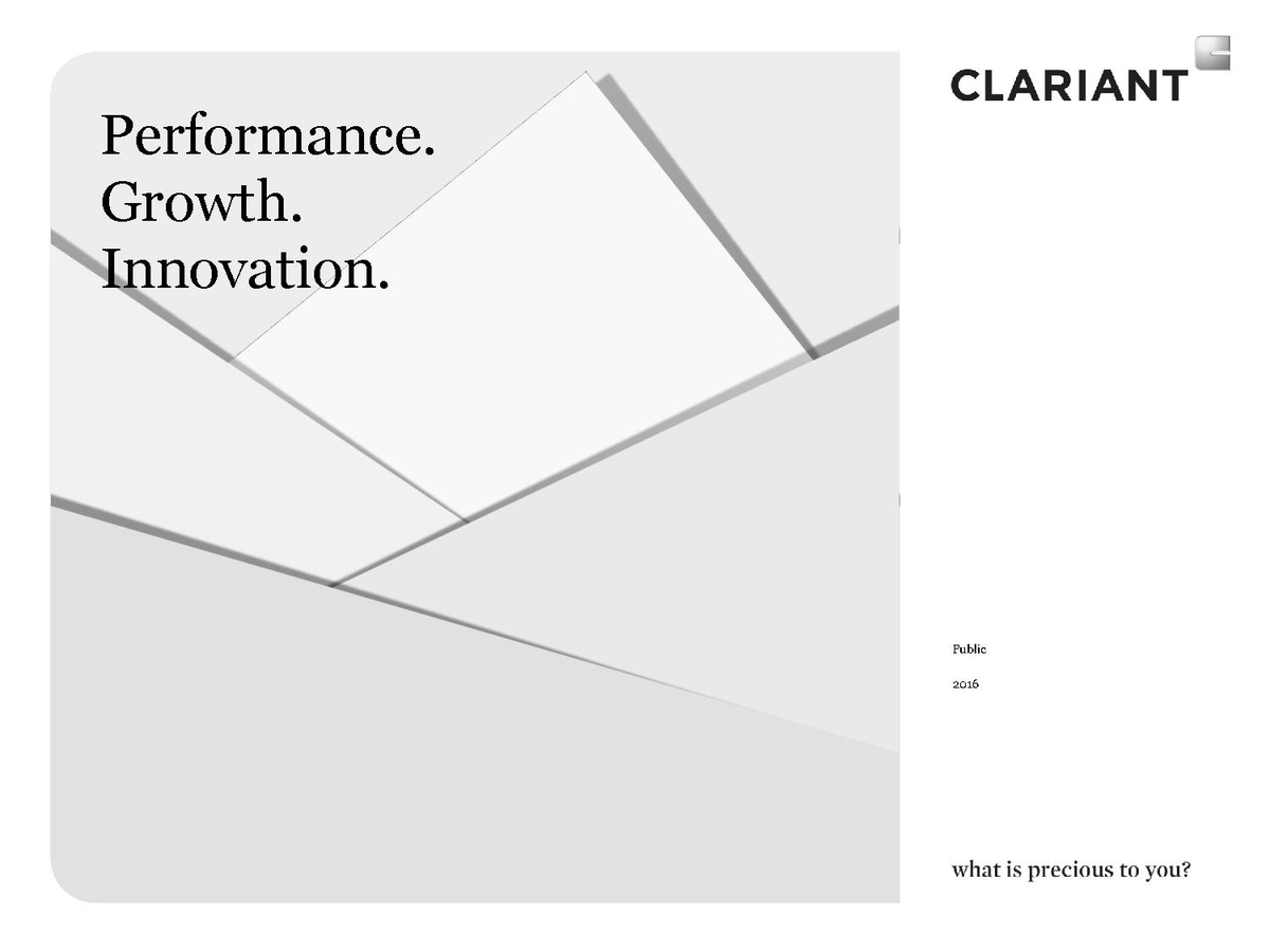 Клариант пластики и покрытия (рус). Innovation for growth and Performance.