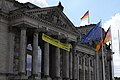 Banner hung on the Berlin Reichstag building in protest against the coal phase-out law (2020)