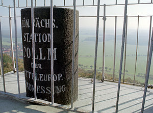 View from the observation tower with a column of the Central European degree measurement