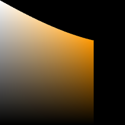 Oranje in variabele mate van verzadiging (horizontaal) en intensiteit