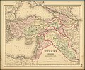 1857 shows sanjaks in subtle colors, seems to show Palestine split between Gaza, Acre and Damascus sanjaks