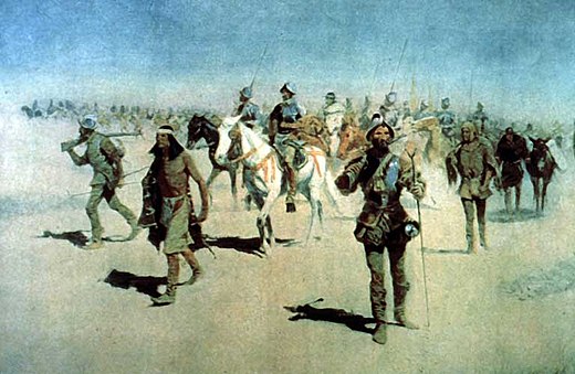 De expeditie van Coronado (ca. 1900), geschilderd door Frederic Remington