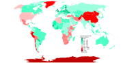 Vorschaubild für Liste der Länder nach durchschnittlicher Höhe