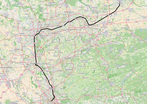 Spoorlijn Keulen - Hamm op de kaart