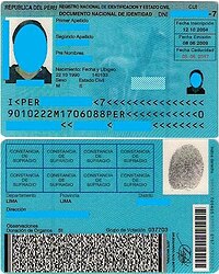 Documento nacional de identidad (Perú) - Wikipedia, la enciclopedia libre